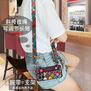 飾卓適用于紅米K70Pro手機殼小米redmi k70e腕帶5g保護套K70至尊冠軍版防摔k7o硅膠軟殼男女款斜挎掛繩 -炫彩方格+腕帶支架+斜挎繩 紅米K70