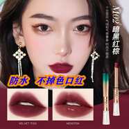 蘭奕（LANYI）蘭奕口紅啞光不沾杯不掉色持久霧面防水素顏?zhàn)虧?M02暗黑紅棕【復(fù)古洋氣】