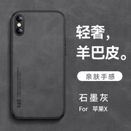 魯深 蘋果XSMAX手機殼XR保護套iphoneX硅膠膚感磁吸男女外殼全包鏡頭軟殼防摔級新品手機 蘋果X/XS通用【石墨灰色】 【膚感磁吸殼】配鋼化膜