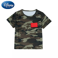 迪士尼（Disney）兒童迷彩套裝男夏季小學(xué)生短袖軍訓服裝幼兒園演出服夏令營(yíng) 軍綠色迷彩短袖 140