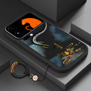 彩繪師 適用小米15SPro/17ProMx手機殼5G國潮小米15Ultra全包皮套保護套防摔硅膠小羊皮男女款掛繩中國風(fēng) 小米17Pro【黑-蒼龍納?！跨R頭全包