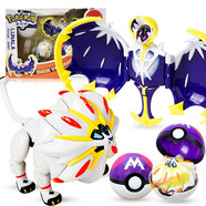 莊臣寶可夢(mèng)精靈皮卡丘變形球蛋大偵探寵物兒童玩具禮物 ZC8913露奈雅拉VS索爾迦雷歐