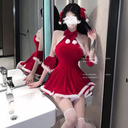 奈久留美新款主播演出服DJ新年衣服圣誕節(jié)連衣裙女sm純欲風(fēng)小心機(jī)居家服 圣誕連衣裙+手袖+wa 均碼【建議80-110斤】