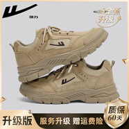 回力男鞋休閑鞋春夏季馬丁靴男復古工裝靴男戶(hù)外透氣跑步運動(dòng)鞋子男 卡其-升級款 【內里升級】 39