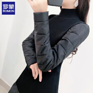 羅蒙（ROMON）袖子加絨棉打底衫女冬配皮草馬甲的內搭袖子加棉針織衫毛衣女 袖子中長(cháng)款半高領(lǐng)彈力布袖 加絨 M 建議88-105斤
