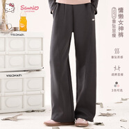 Hello Kitty女童褲子春秋裝兒童運動(dòng)褲休閑直筒闊腿褲大童洋氣Z1286碳灰160