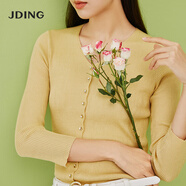 嬌鼎（JDING）商場同款 條紋針織衫修身長袖拼接 海軍風(fēng)針織開衫CJRH338 黃色CJRI308Y4 M -100-110斤