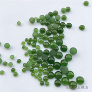 森愛(ài)百年   天然新疆和田碧玉裸石蛋面玉石戒面 圓形3 4 5 6mm玉潤光滑  碧玉裸石圓形6*6mm一粒 蘋(píng)果綠