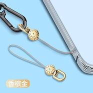英悅手機掛繩短款掛件防丟防盜指環(huán)鑰匙繩適用蘋(píng)果華為小米vivo榮耀三星oppo一加手機殼掛鏈吊墜u盤(pán) 2條裝【表盤(pán)型·香檳金】360°旋轉金屬掛扣