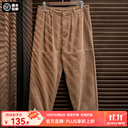 馬登工裝 美式復古多口袋燈芯絨休閑褲男秋季寬松純棉條絨直筒褲子 卡其 30