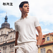 布先生意式海鷗領(lǐng)商務(wù)Polo針織短袖涼感t恤男春夏新款 象牙白 XL (180)