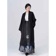 織造司原創(chuàng)宋制漢服早霧改良漢元素長褙子外套秋冬百搭呢子大衣 米白色（搭配馬面裙更好看） L