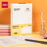 得力(deli) A5/60張活頁筆記本替芯 20孔高效筆記格式替芯活頁紙 NA560-1