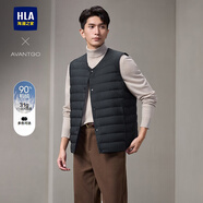 海瀾之家（HLA）羽絨馬甲男款輕商務(wù)經(jīng)典系列保暖馬甲男冬季 藏青10 2XL 185/100A推薦180~195斤