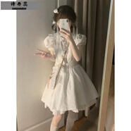 詩丹蕊日系甜美減齡初戀白色娃娃領(lǐng)連衣裙女學(xué)生夏季新款超仙公主蓬蓬裙 連衣裙 均碼【可備注碼數(shù)】