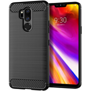 豆圖 LG G7 ThinQ手機(jī)套LGG7+手機(jī)殼G7 Plus軟硅膠磨砂防摔保護(hù)套 拉絲紋黑色套【配指環(huán)支架】 LG其他型號