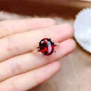 大克拉天然石榴石戒指 S925銀色4.2克拉寶石戒指女配證書 圖片色 戒指活口(11到19號可以調(diào)節(jié)佩戴