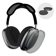赫豹適用蘋果新款airpods max保護(hù)套透明TPU軟殼藍(lán)牙耳機(jī)頭戴式外殼耳罩硅膠橫頭梁保護(hù)殼保護(hù)罩 透黑 Apple AirPods Max