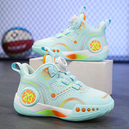 痕酷兒童籃球鞋2025新款女童運動(dòng)鞋中大童透氣青少年學(xué)生跑鞋男孩球鞋 8050淺綠【網(wǎng)面】 34