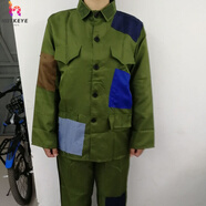 HOT KEKE叫花子服裝乞丐服套裝古代丐幫要飯衣服補丁演出服破爛古裝搞笑女 軍綠色男款 軍綠色褲子 150身高 體重預(yù)留