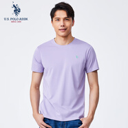 U.S. POLO ASSN.短袖T恤男夏季2024新款男士高端莫代爾體恤上衣圓領打底 紫色 XL