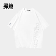 黑鯨（HLAJEANS）海瀾之家旗下大字母印花短袖T恤男夏季羅紋圓領(lǐng)短t 漂白60 M