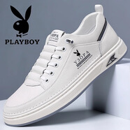 花花公子男鞋2024秋季真皮透氣商務(wù)休閑皮鞋男士百搭潮流小白鞋男 7773白色四季款 （標準 碼數） 39