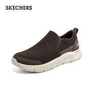斯凱奇（Skechers）七夕禮物男鞋運動(dòng)休閑鞋回彈一腳蹬防滑耐磨懶人鞋減震健步鞋透氣 棕色/BRN 40