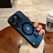 蘋(píng)果14ProMax手機殼磁吸充電13ProMax鏡頭保護套11防摔13軟膠12Pr 磁吸 硅膠款 黑框透明 iPhone XR