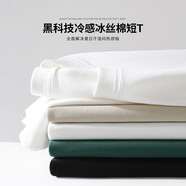 布衣傳說 科技冷感冰絲棉 夏季短袖t恤男士半袖打底衫純色上衣服 白色/冰絲棉 M