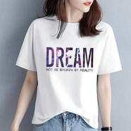 戀人世家時尚短袖t恤女2025夏季新款韓版寬松百搭顯瘦胖休閑體恤女上衣女 短袖(款式 圖案 顏色) 隨機(jī)發(fā)t L 建議110-125斤