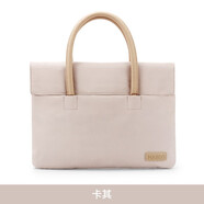 AP好看的手提電腦包女14英寸小眾文件袋公文通勤包INS適用15.6英寸于蘋(píng)果華為聯(lián)想小新保護袋 卡其色小唯手提【多隔層 毛絨內襯保護】 (大號)適用15-16寸筆記本電腦