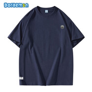 哆啦A夢（DORAEMON）哆啦A夢學(xué)院cleanfit基礎(chǔ)款簡約寬松休閑短袖T恤情侶男女同款 藏青 M
