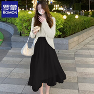 羅蒙（ROMON）仙女裙chic溫柔小個(gè)子2025夏季新款白色紗裙不規則a字網(wǎng)紗半身裙 黑色 XL