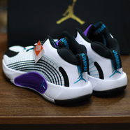 耐克（NIKE）男鞋春季AJ35簡版實戰(zhàn)飛人運動籃球鞋訓練減震防滑耐磨休閑鞋 CQ4229-101黑白紫 44