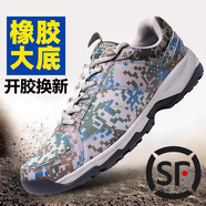 野狼途步迷彩鞋男解放訓(xùn)練鞋超輕膠鞋跑鞋戶外休閑運(yùn)動(dòng)徒步鞋透氣防滑耐磨 帆布超輕款 42