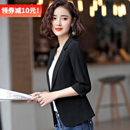 DGPZ小西裝女商務(wù)休閑小DGPZ西服OL通勤短外套英倫風小西裝YZH9506 黑色8506中 M