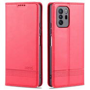 居小智適用紅米note10pro手機殼翻蓋皮套小米錢包式插卡外殼全包邊硅膠軟殼保護套高檔皮質(zhì)磁性吸合 紅米note10pro 5G【紅色】