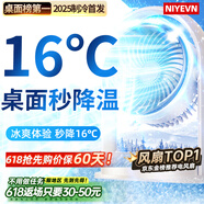 NIYEVN【一秒速凍丨秒降16°C】桌面小風(fēng)扇小型制冷空調(diào)扇電風(fēng)扇家用空氣循環(huán)扇usb辦公宿舍靜音一級(jí)能效 頂配插線(xiàn)白-空調(diào)級(jí)冷風(fēng)-降溫400%-靜音省電