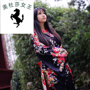 溥畔地獄少女閻魔愛cos振袖和服 華麗原版 動漫cosplay服裝全套角色扮 地獄少女和服+木屐靺+木屐+頭發(fā) S
