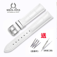 適配鐵達時(shí)手表帶 TITUS天長(cháng)地久系列表帶針扣配件 18mm20mm男女 白色+銀色針扣 15mm