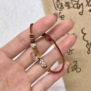 QMXD新中式小桂花手繩女士手工編織桃花結手鏈仙氣甜美可愛百搭手飾品 手繩+禮盒包裝