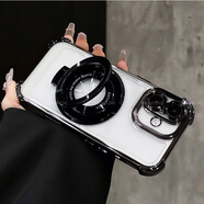 森淳 新款蘋(píng)果16pro手機殼iphone16promax四角防摔15/14pm可折疊磁吸支架高級感簡(jiǎn)約透明硅膠帶鏡頭膜 磁吸支架【黑色】電鍍氣囊防摔 蘋(píng)果 16