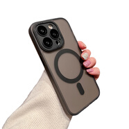 卡萊澳 蘋果14Pro手機殼磁吸iphone14Pro保護套magsafe充電帶鏡頭膜全包磨砂膚感防摔殼 黑色
