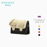 MERIMIES麥瑞迷官方 泰國劍橋包拼色mini小包包斜挎包郵差包女 迷你黑白拼（國內(nèi)現(xiàn)貨）