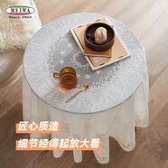 MEIWA 進(jìn)口圓桌桌布PVC防水防油免洗圓形餐桌布高檔北歐式聚餐派對(duì)臺(tái)布 anita安妮塔 圓形 150cm直徑 圓