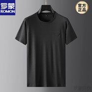 羅蒙品牌高端2026新款夏季莫代爾冰絲薄款短袖男士冰感T恤V領(lǐng)衣 3330黑色 XL
