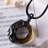 藍鉑麗項鏈情侶款一對復古風(fēng)編織繩送男女朋友刻字天使惡魔小眾學(xué)生 惡魔黑皮繩（男款） 精品禮盒