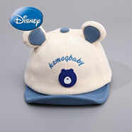 迪士尼（Disney）嬰兒帽子春秋新款男童女寶寶鴨舌帽可愛超萌兒童遮陽棒球帽小孩子 小熊標kshc鴨舌帽【米白色】 3-12個月(頭圍41-45cm)