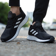 阿迪達斯 （adidas）男鞋2025年夏季運動(dòng)跑鞋低幫緩震輕便休閑透氣耐磨訓練跑步鞋 FV8786/黑白 43